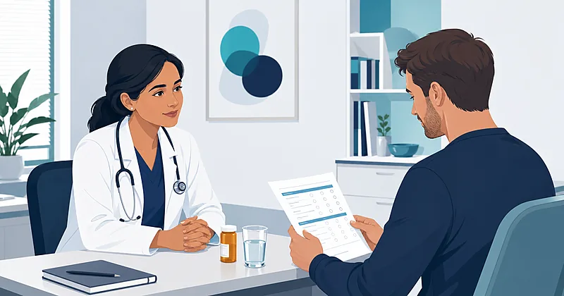 Clinical pathway for alcohol use disorder in primary care showing AUDIT-C screening, DSM-5 assessment, and first-line pharmacotherapy choices