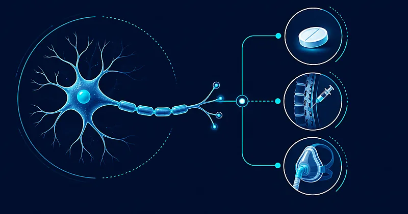 ALS treatment options including riluzole and tofersen summarised in a clinical neurology evidence infographic