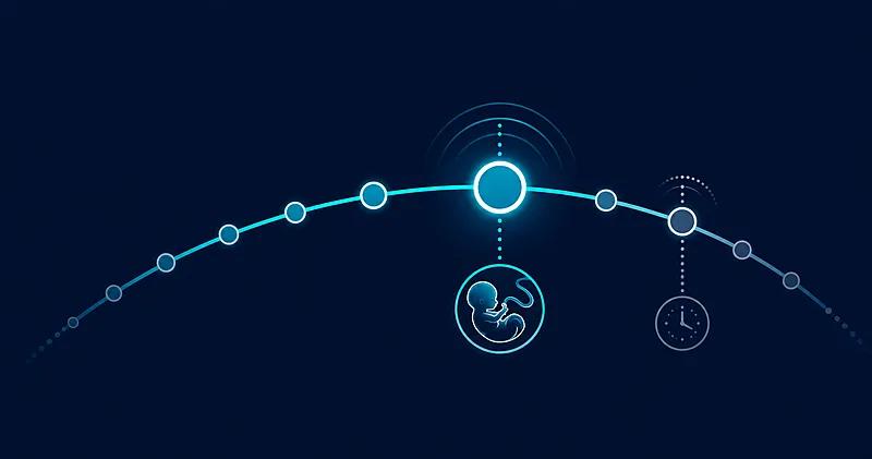 Timeline illustration marking the elective induction decision point at 39 weeks of gestation