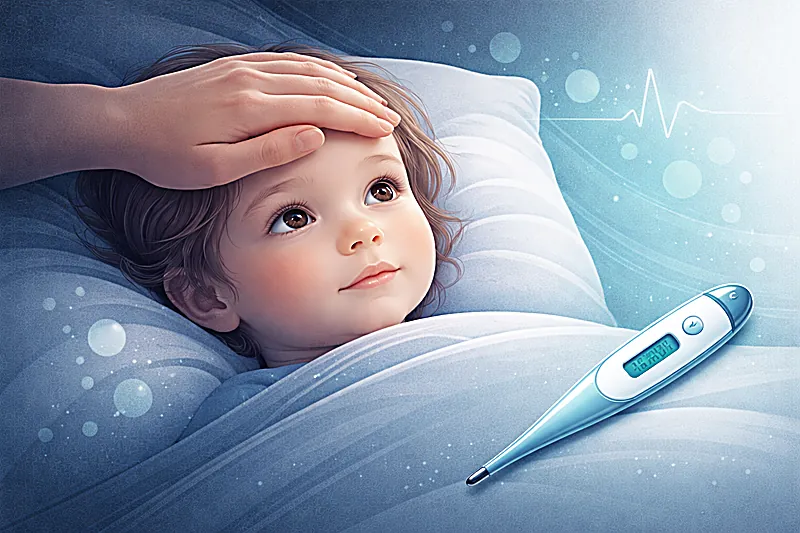 Fever management in children under 5 clinical assessment illustration