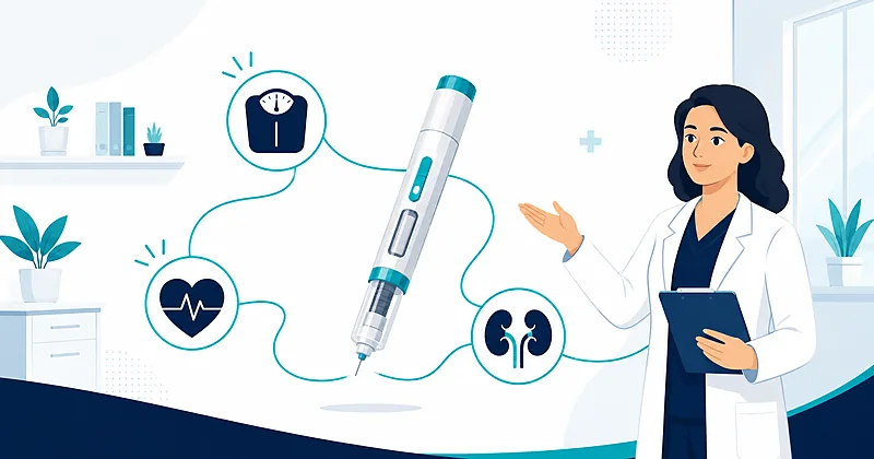 GLP-1 receptor agonists weight loss and cardiovascular benefit illustration for internal medicine clinical practice