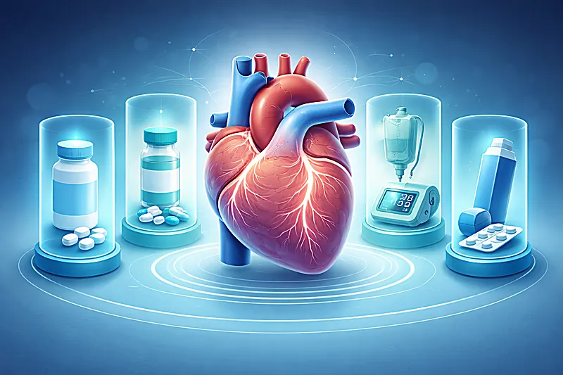 Heart failure diagnosis and treatment practical guide showing four-pillar GDMT and EF-based classification for adults